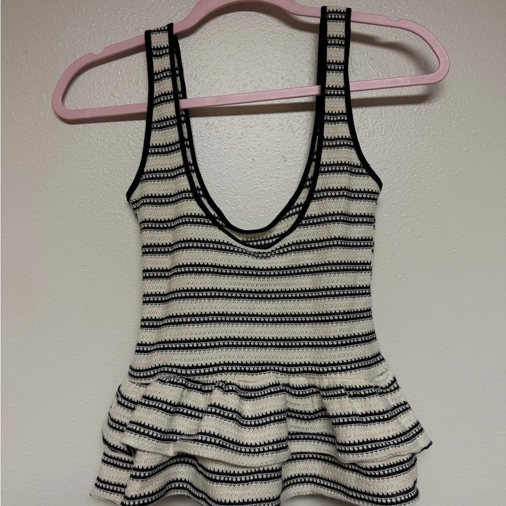 Striped, Knitted, Ruffle Tank from H&M - Picture 2 of 2
